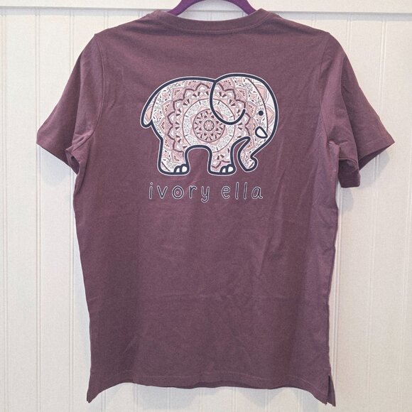 Ivory Ella 100% Cotton Save The Elephants Short Sleeve Front Pocket Tee Shirt - Picture 2 of 5